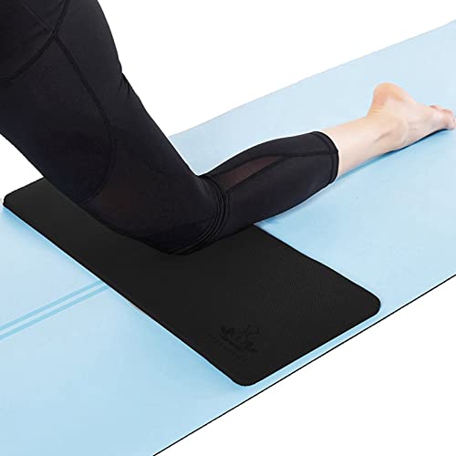 Heathyoga Yoga Knee Pads Cushion Non-Slip Yoga Mat Thick Yoga Accessories for Women Workout Pilates Kneeling Pads for Working out Exercise 26"x10"x0.5" - color: Black