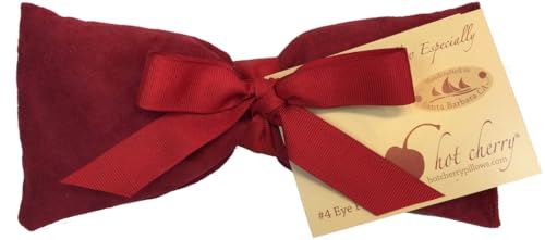 Eye Pillow Red Ultra Suede Cherry Pit-Stone Pack, Microwavable Hot/Cold Compress, Sustainable Heat Pack, Moist Heat, Headache Pain Relief, Yoga Gift - color: Red Ultra Suede