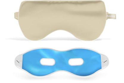 ASUTRA Silk Eye Pillow for Sleep, Champagne - Filled w/Lavender (One Size) - color: Champagne
