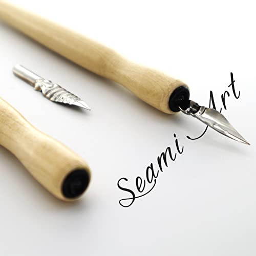 Zerodis Dip Pen Nib Holder, 5Pcs Cartoon Comic Pen Nib Holder Professional Drawing Painting Kit for Lettering Calligraphy Poster Making Cartooning Sketching Mapping(#1) - color: #1