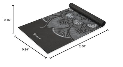 Gaiam Yoga Mat Classic Print, 4mm Non-Slip Mat - color: Mystic Ink