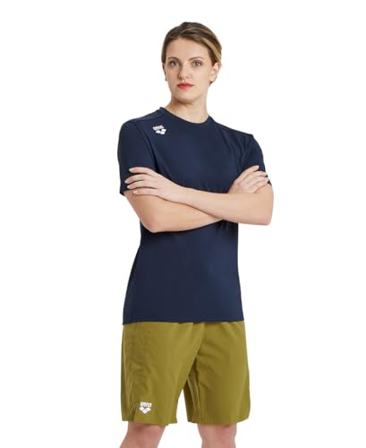 Arena Unisex Adult Team Solid Crew Neck T-Shirt Short Sleeve Quick Dry Athletic Lightweight Top - color: Navy, size: X-Large