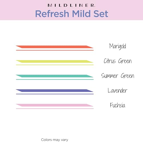 Zebra Pen MILDLINER No Bleed Highlighter, Refresh Colors, Dual Tip, 5-Pack - color: Refresh
