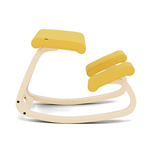 Varier Ergonomic Kneeling Chair, Rocking Knee Stool for Home Office Desk - color: Natural/Yellow