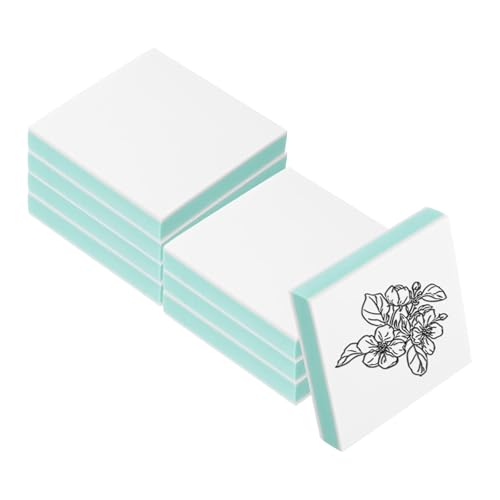 PATIKIL 8Pcs 2X2" Rubber Carving Blocks, Soft Linoleum Art Carving Block Square Crafts Stamp Making for Printmaking Stamps Carving Supplies, Green - color: Green