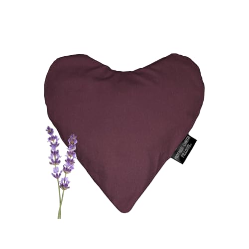 Mother Earth Pillows Small Heart-Shaped Flax Pillow for Natural Pain Relief, Warm or Cold Therapy, Herbal Aromatherapy Pillow (Eggplant - Soothe Herbal Blend) - color: Eggplant - Soothe Herbal Blend