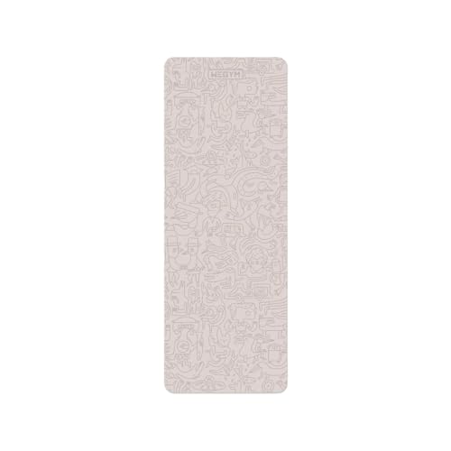 WeGym Yoga Mat, 4 mm Cushioned Non-Slip for Yoga, Pilates and Home Workouts - color: Stone Graffiti, style: Suede