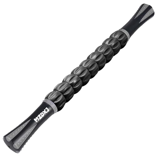 Muscle Roller Massage Roller Stick- Deep Tissue Fascia Blaster for Myofascial Pain Relief, Lymphatic Drainage & Body Sculpting, Handheld Physical Therapy & Recovery Tool (Gray Black-) - color: Grey Black