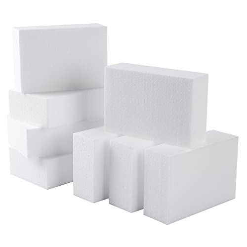 AMZQNART 8pcs 6x4x2in Craft Foam Blocks White for DIY Crafting and Model - size: 6×4×2in-8pcs
