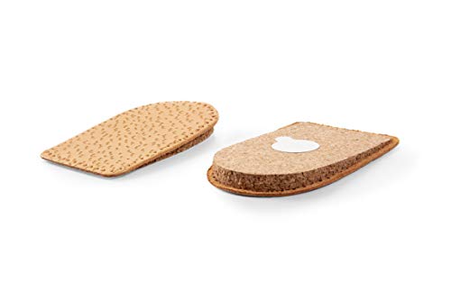 Kaps – Cork & Leather Heel Lifts (2 Pck) – Twin Pack Self-Adhesive Insoles for Shock Absorption, Achilles Tendonitis Relief & Comfort, Vegetable Tanned – for Daily Use by Men - style: Men