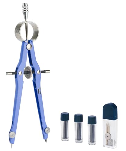 Mr. Pen- Professional Compass for Geometry, Extra Lead | Metal Compass Drawing Tool for Students, Drafting and Engineering, Technical Drawings, Circles and Geometry Projects - color: Light Blue