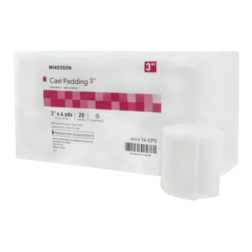 McKesson Cast Padding, Non-Sterile, White, Polyester, 4 yds, 3 in, 20 ct | Cast Padding,White,Polyester,NonSterile,Undercast,3 Inch X 4 Yard - size: 3 Inch X 4 Yard ( 20 ct)