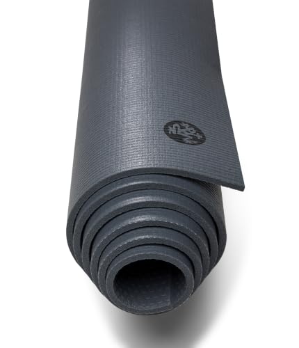 Manduka PRO Yoga Mat - 6mm | Lifetime Durability | Hygienic Construction | Premium Studio Quality | Teacher Approved - color: Black Thunder, size: 71" x 26"