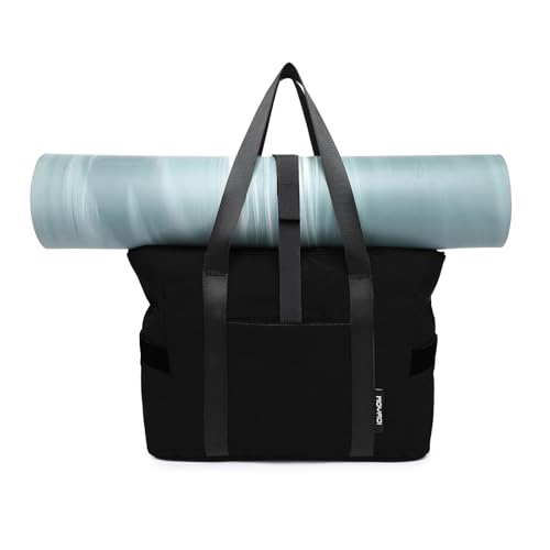 MOYAQI Gym Bag for Women with Zipper, Nurse Work Tote with Compartments, Womens Beach Yoga Bag for Sport, Travel - color: Black001.