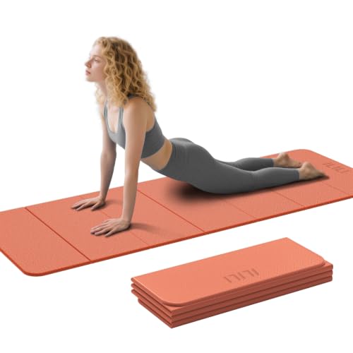 ILILI Foldable Yoga Mat 71 * 24 * 0.3 Inch - color: Orange