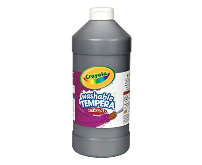 Crayola Washable Tempera Paint For Kids, Black Paint, Classroom Supplies, Non Toxic, 32 Oz Squeeze Bottle - color: Black, size: 32 Fl Oz (Pack of 1)
