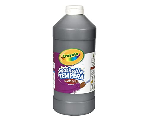 Crayola Washable Tempera Paint For Kids, Black Paint, Classroom Supplies, Non Toxic, 32 Oz Squeeze Bottle - color: Black, size: 32 Fl Oz (Pack of 1)