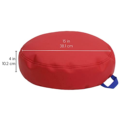 FDP SoftScape 15 inch Round Bean Floor Cushions with Handles Flexible Seating for Home, Daycare, Preschool, Classroom, Yoga and Meditation, 4 inch Height (4-Piece) - Assorted - color: Assorted