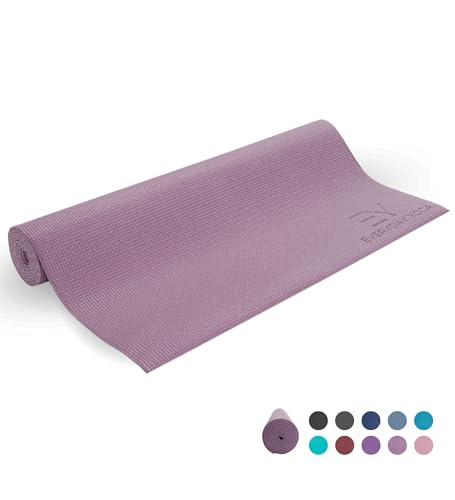 Everyday Yoga Deluxe Mat, Spacious 72"x24" Non-Slip, 3-5mm Extra Thick - color: Lilac, size: 3mm Thick