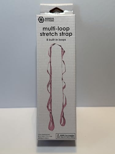 Stretch Strap, Multi-Loop 8 Feet Long, 8 Built-in Loops, Pink