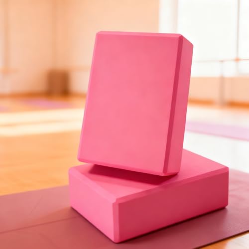 Non-Slip High-Density Yoga Foam Block – Balance & Support for Yoga, Pilates & Meditation - color: Pink