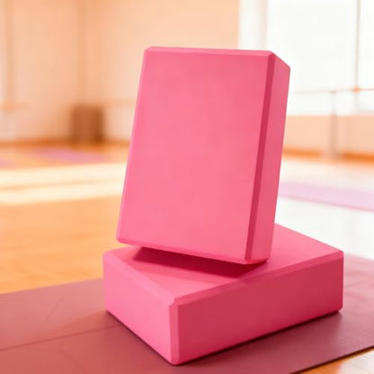 Non-Slip High-Density Yoga Foam Block – Balance & Support for Yoga, Pilates & Meditation - color: Pink