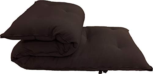 Twin Size Traditional Japanese Floor Futon Mattresses, Tatami Foldable Cushion Mats, Yoga, Meditaion 80 x 39 x 3 (Brown) - color: Brown