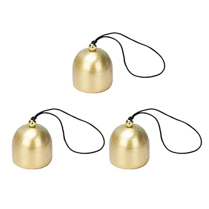3 Pack Mini Brass Bell 1 inch Jingle Bells for DIY Wind Chime Door Dream Catcher Camping Tent Windchimes Christmas Tree Fengshui Lucky Art Garden Decoration Dog Cat Necklace Hanging Pendant