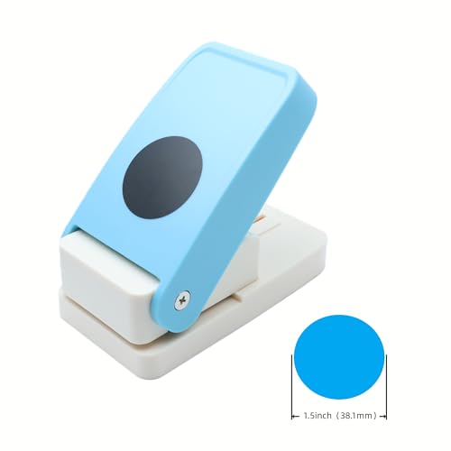 1.5 inch Circle Punch Round Craft Lever Handmade Paper Crafting Scrapbooking Cards Punch Candy Color by Random 38mm Single Hole - color: 1.5 inch Circle