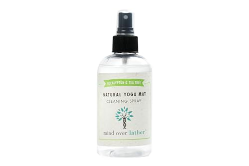 Mind Over Lather 100% Natural Yoga Mat Cleaning Spray 8oz | Works with All Mats | Cleans and Restores Using Essential Oils Naturally | Calming (Euclayptus Tea Tree)