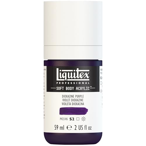 Liquitex Soft Body Acrylic Paint, 2-oz Bottle, Dioxazine Purple | Low Viscosity, Highly Pigmented, Satin Finish, Retains Subtle Brush Strokes, Great Surface Coverage, Highly Versatile - color: Dioxazine Purple, style: 2-oz Bottle