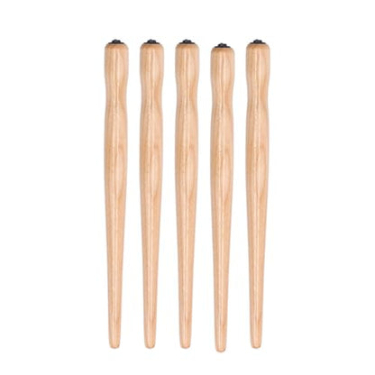 Dip Pen Nib Holder, Sturdy Straight Writing Drawing Holder for Calligraphy Art Sandalwood Wood Color 150mm 5 Piece Set