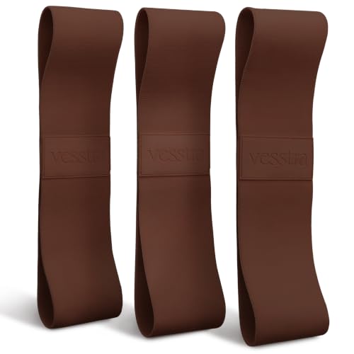 Premium Loop Resistance Bands Set - Non Slip Fabric Booty Bands for Glutes & Legs (Light, Medium, Heavy) | Hip Bands for Pilates, Strength Training & Home Workouts - color: Velvet Cocoa
