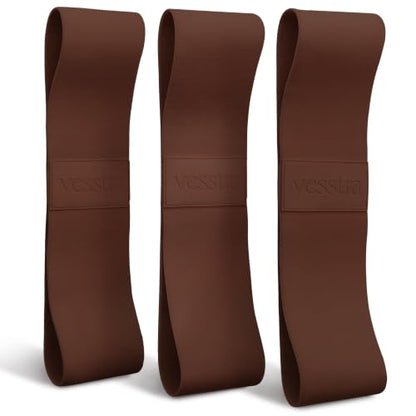 Premium Loop Resistance Bands Set - Non Slip Fabric Booty Bands for Glutes & Legs (Light, Medium, Heavy) | Hip Bands for Pilates, Strength Training & Home Workouts - color: Velvet Cocoa
