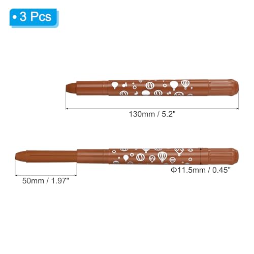 PATIKIL Gel Crayons, 3PCS Watercolor Crayons Silky Water Soluble Twist Bulk for Artists Coloring Drawing Painting, Brown Crayon - color: Brown