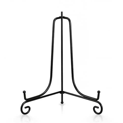 Artliving Plate Stands for Display, 17 Inch Black Iron Easel Plate Display Photo Holder Stand, Displays Picture Frames, Decorative Plates, Tablets and Art (2 pack) - size: 17 inch (2 Pack)