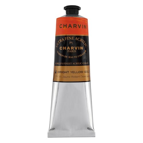 Charvin Extra Fine Professional Artist Acrylic Paint Colors, Nature Themed Hues, 150ml Bright Golden Yellow - color: Bright Golden Yellow, size: 5.07 Fl Oz (Pack of 1)