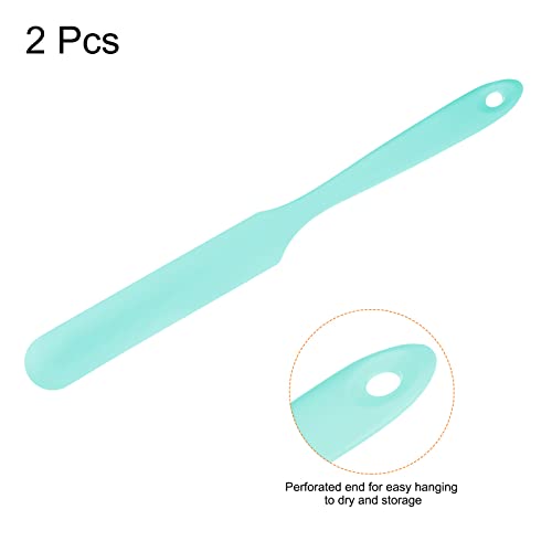 HARFINGTON 2Pcs Silicone Spatula Scraper 9.45" Reusable Non-Stick Flexible Spatulas for Epoxy Resin Liquid Paint Arts DIY Crafts, Light Blue - color: Light Blue