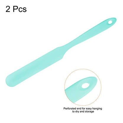 HARFINGTON 2Pcs Silicone Spatula Scraper 9.45" Reusable Non-Stick Flexible Spatulas for Epoxy Resin Liquid Paint Arts DIY Crafts, Light Blue - color: Light Blue