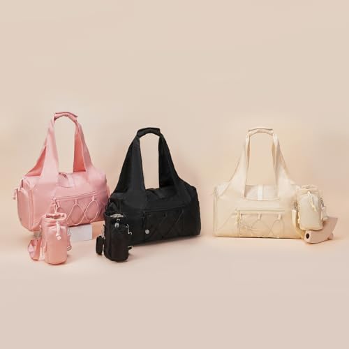 Handbag for Women Yoga Bag Large Capacity Yoga Pad Buckle with Shoe Compartment Water Bottle Sports Gym Bag Travel - color: A01-beige