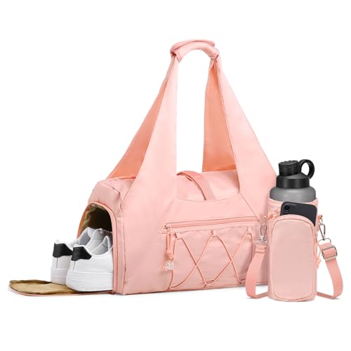 Small Gym Bag for Women with Shoe Compartment 35L, Pink - color: Pink