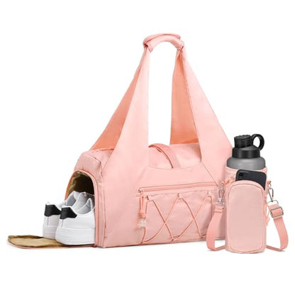 Small Gym Bag for Women with Shoe Compartment 35L, Pink - color: Pink