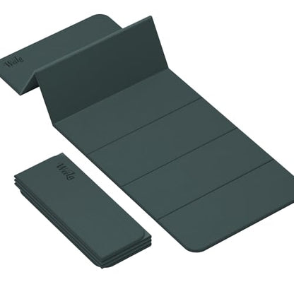 WEILA 1/2 Inch 70"x24" Foldable TPE Yoga Mat, Thick Non Slip Pilates Mat - color: Avocado