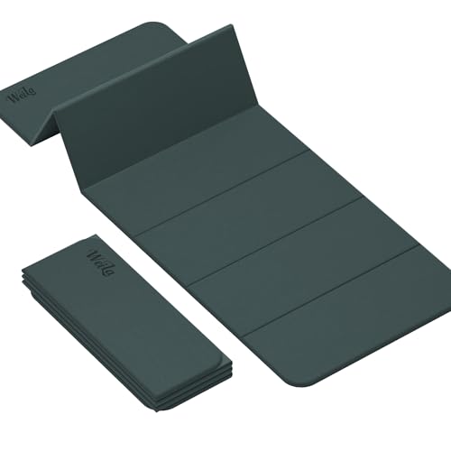 WEILA 1/2 Inch 70"x24" Foldable TPE Yoga Mat, Thick Non Slip Pilates Mat - color: Avocado