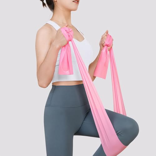 Resistance Bands Exercise Stretch Bands Long Pilates Flexbands for Yoga Pilates 6.56 FT,Thickness 0.45MM, Pink
