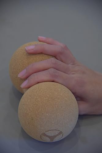 요가 및 근육 회복을 위한 코르크 땅콩 마사지 볼, 천연 코르크 소재, 8x16cm 더블 볼 디자인
