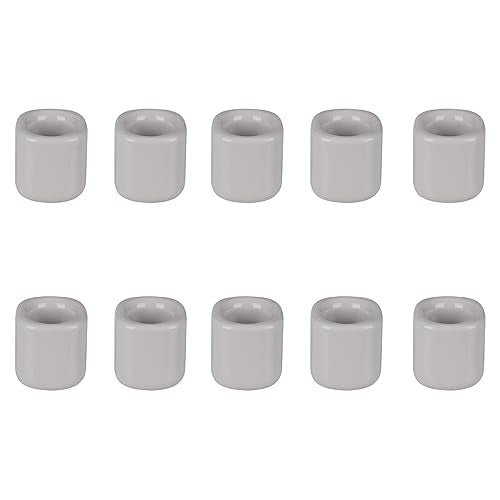Mega Candles 10 pcs Gray 1/2 Inch Diameter Ceramic Chime Ritual Spell Candle Holders, Great for Casting Chimes, Meditation, Rituals, Spells, Vigil, Witchcraft, Wiccan Supplies - color: Gray, size: 10 Pieces