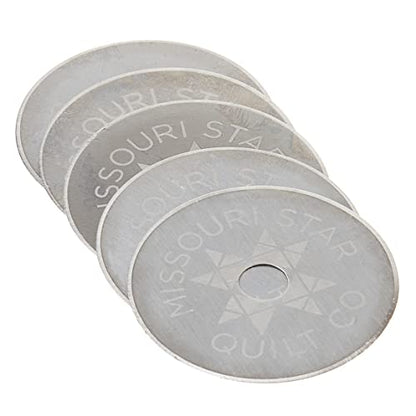 Missouri Star Universal Rotary Cutter Blades 45mm, 5 Pack | Super Sharp Replacement Blades, Fits All Rotary Cutter Handles | Fabric Trimmer Refill for Quilting and Sewing Projects - color: 45mm Replacement Blades