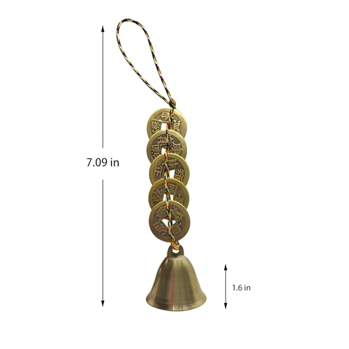 Chinese Feng Shui Bell, Chinese Luck Bell for Wealth and Safe, Feng Shui Hanging Decor Wind Chimes, Home Car Decor, Coins for Good Luck - color: Bells