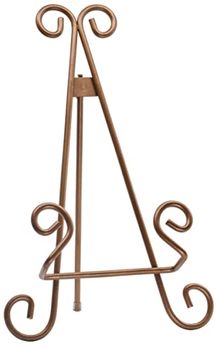 Red Co. Decorative Curved Plate Stand and Art Holder Easel in Copper Finish - 13" - color: Copper